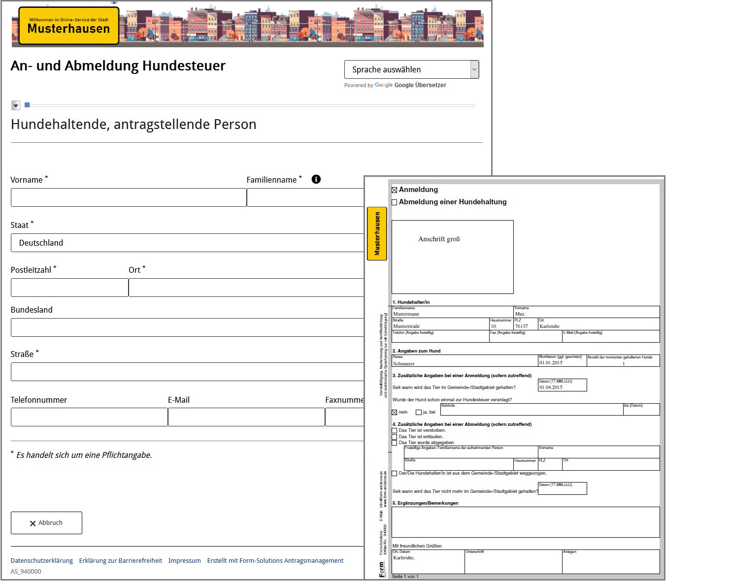 Assistent der ein PDF befüllt