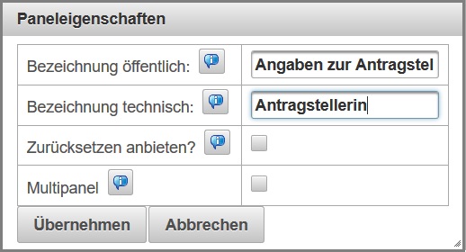 Paneleigenschaften