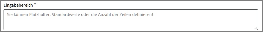 Ansicht der Komponente „Textfeld (mehrzeilig)“