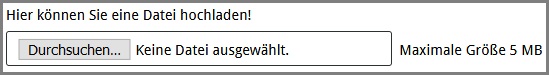 Ansicht der Komponente „Datei-Hochladen“