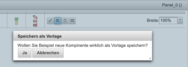 Komponente als Vorlage speichern