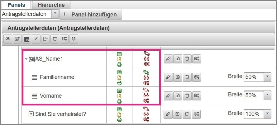 Visuelle Übersicht Komponentengruppen