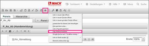 Schaltfläche sowie die Assistentenvorschau