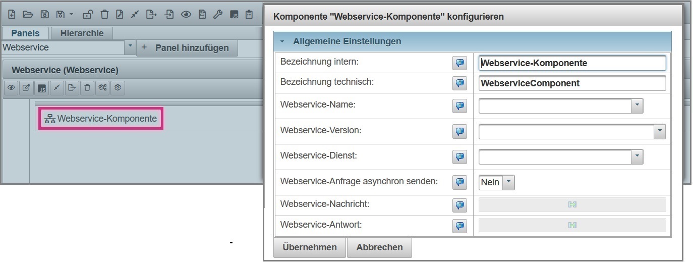 Mapping bei einer Webservicekomponente