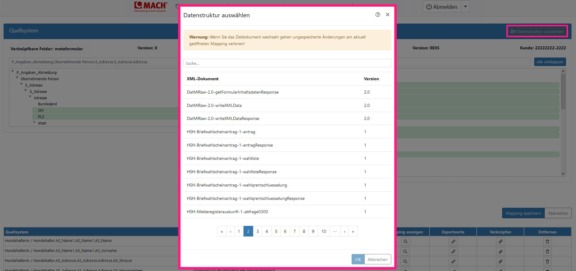 Schaltfläche XML-Dokument