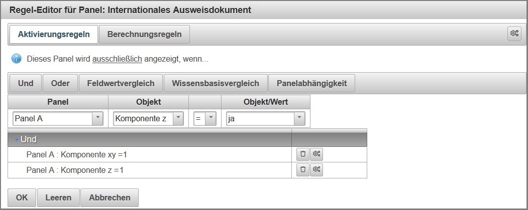 Regel Editor mit mehreren Feldwertvergleichen