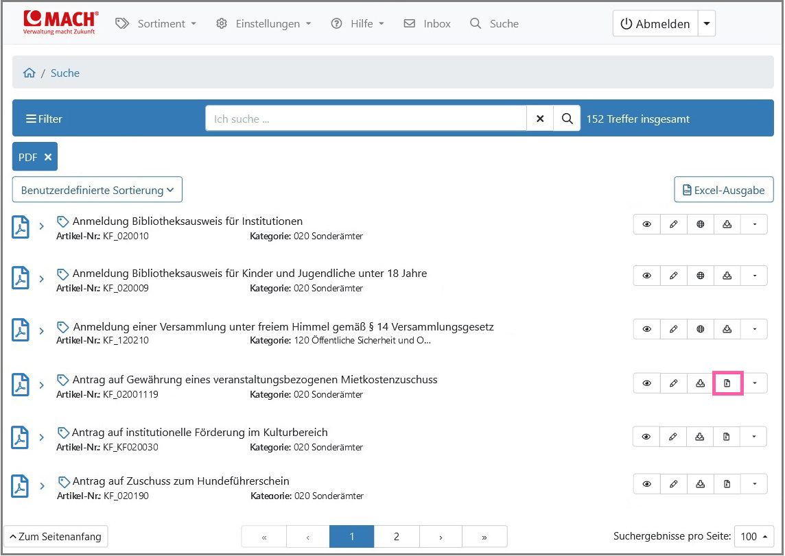 Ansicht der Schaltfläche um die Transaktionen lokal zu archivieren