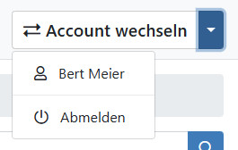 Schaltfläche, mit der Benutzer den Account wechseln kann