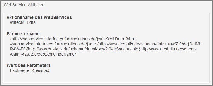 Konfiguration Webservice-Aktionen