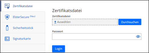 Dialog Zertifikatsdatei hochladen