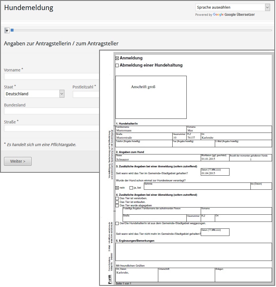 Assistent der ein PDF befüllt